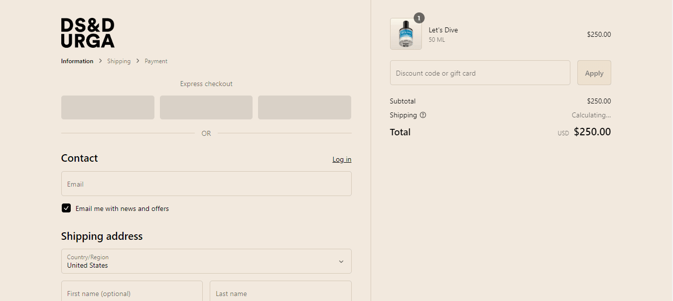 How to apply D.S. & DURGA coupon code